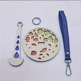 Versch. Motive, Tragbarer Handgelenk-Garnhalter - Holz, Zubehör für Stricken & Häkeln