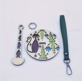 Versch. Motive, Tragbarer Handgelenk-Garnhalter - Holz, Zubehör für Stricken & Häkeln